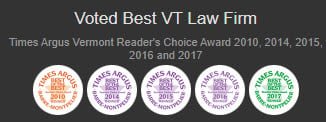 Voted Best VT Law Firm | Times Argus Vermont Reader's Choice Award 2010, 2014, 2015, 2016 and 2017